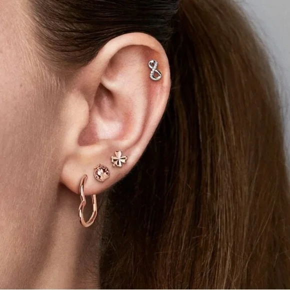 Pandora sterling silver infinity studs with cubic zirconia accents - NWOT - Picture 3 of 6